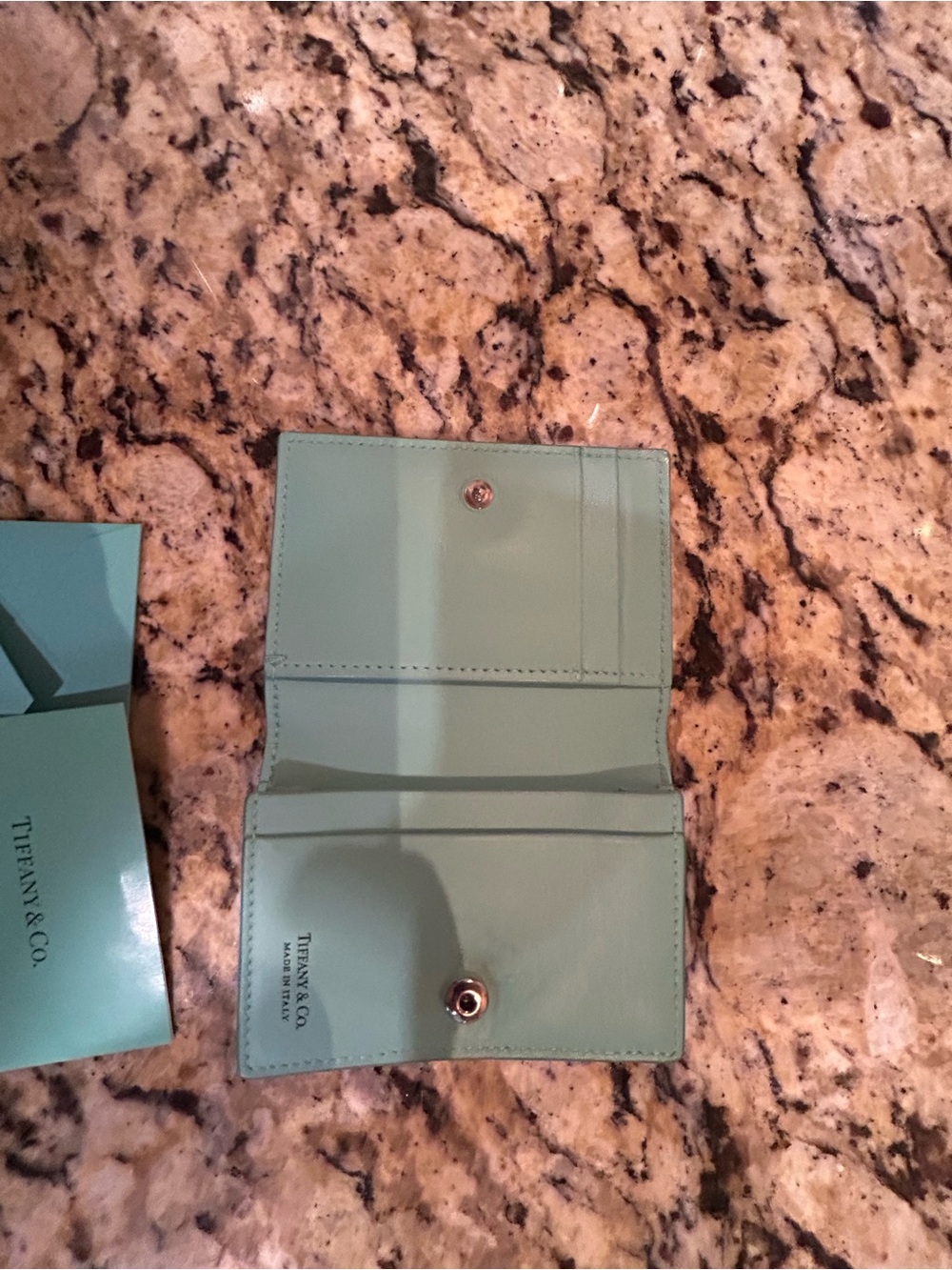 Tiffany & Co. Leather Card Case In Their Signature Blue Color. - Picture 4 of 7